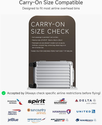 Carry On Luggage with Spinner Wheels, 8010S Aluminum Frame Zipperless Polycarbonate Hard Shell Suitcase (ZX-Core, Charcoal Metallic, 20 Inch)