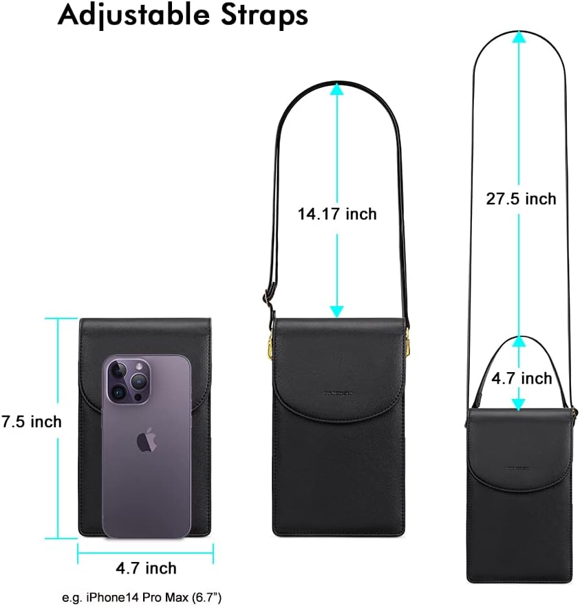 Crossbody Phone Bag for Women, Mini Crossbody Purse, Small Phone Wallet Crossbody with Removable Card Holder