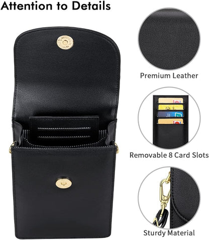 Crossbody Phone Bag for Women, Mini Crossbody Purse, Small Phone Wallet Crossbody with Removable Card Holder