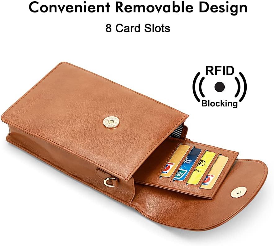 Crossbody Phone Bag for Women, Mini Crossbody Purse, Small Phone Wallet Crossbody with Removable Card Holder