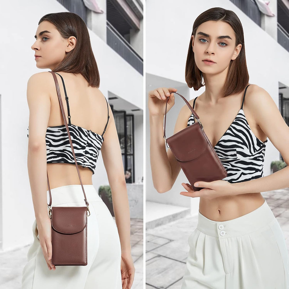 Crossbody Phone Bag for Women, Mini Crossbody Purse, Small Phone Wallet Crossbody with Removable Card Holder