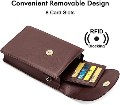 Crossbody Phone Bag for Women, Mini Crossbody Purse, Small Phone Wallet Crossbody with Removable Card Holder