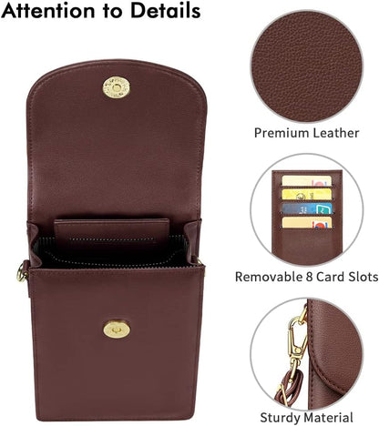 Crossbody Phone Bag for Women, Mini Crossbody Purse, Small Phone Wallet Crossbody with Removable Card Holder