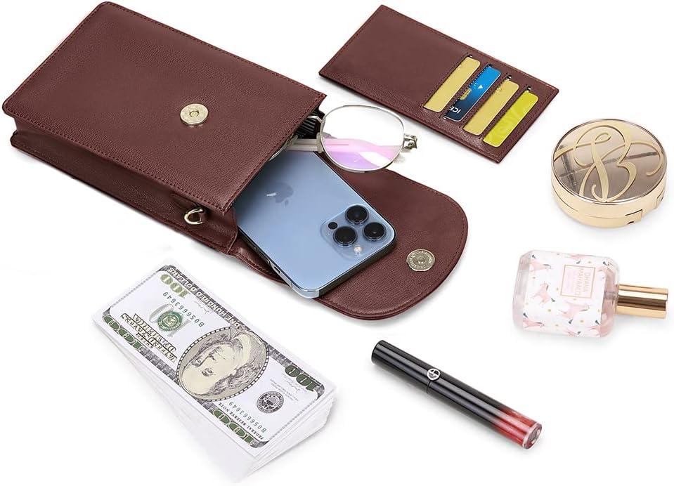 Crossbody Phone Bag for Women, Mini Crossbody Purse, Small Phone Wallet Crossbody with Removable Card Holder