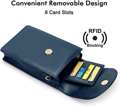 Crossbody Phone Bag for Women, Mini Crossbody Purse, Small Phone Wallet Crossbody with Removable Card Holder