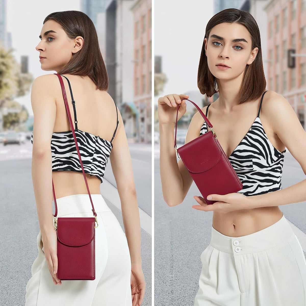 Crossbody Phone Bag for Women, Mini Crossbody Purse, Small Phone Wallet Crossbody with Removable Card Holder