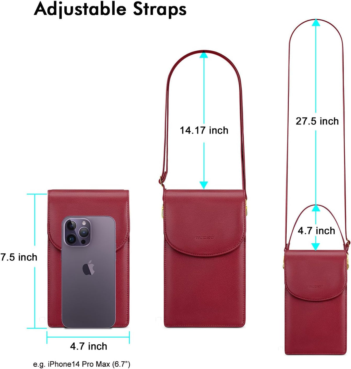 Crossbody Phone Bag for Women, Mini Crossbody Purse, Small Phone Wallet Crossbody with Removable Card Holder