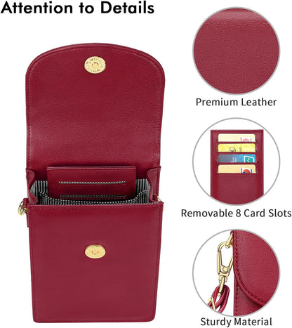 Crossbody Phone Bag for Women, Mini Crossbody Purse, Small Phone Wallet Crossbody with Removable Card Holder
