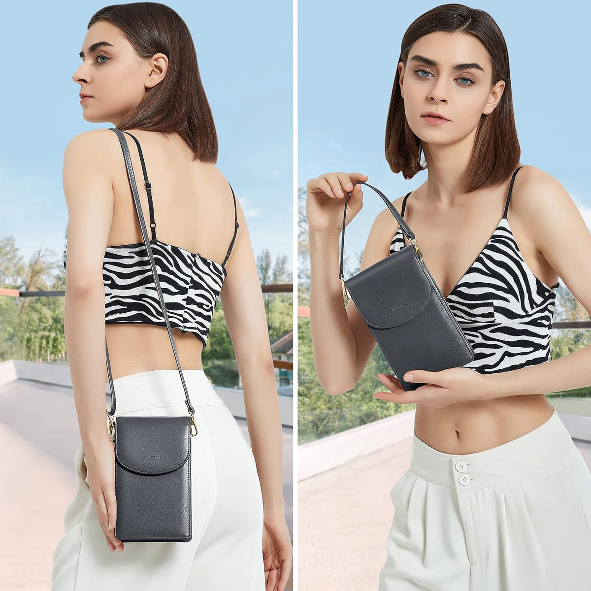 Crossbody Phone Bag for Women, Mini Crossbody Purse, Small Phone Wallet Crossbody with Removable Card Holder