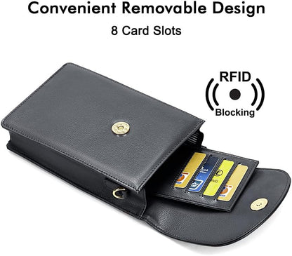 Crossbody Phone Bag for Women, Mini Crossbody Purse, Small Phone Wallet Crossbody with Removable Card Holder