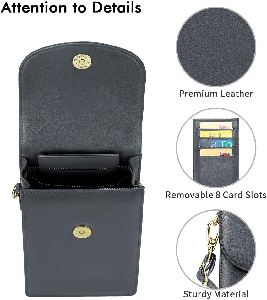 Crossbody Phone Bag for Women, Mini Crossbody Purse, Small Phone Wallet Crossbody with Removable Card Holder