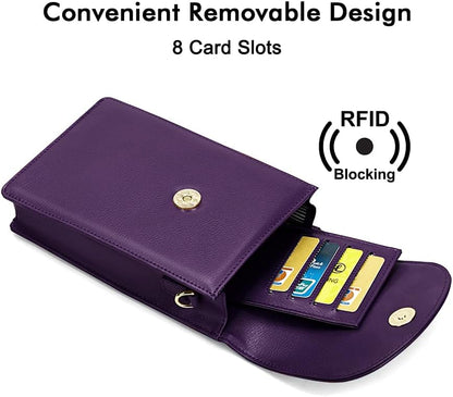 Crossbody Phone Bag for Women, Mini Crossbody Purse, Small Phone Wallet Crossbody with Removable Card Holder