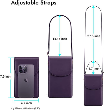 Crossbody Phone Bag for Women, Mini Crossbody Purse, Small Phone Wallet Crossbody with Removable Card Holder