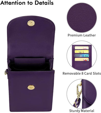 Crossbody Phone Bag for Women, Mini Crossbody Purse, Small Phone Wallet Crossbody with Removable Card Holder