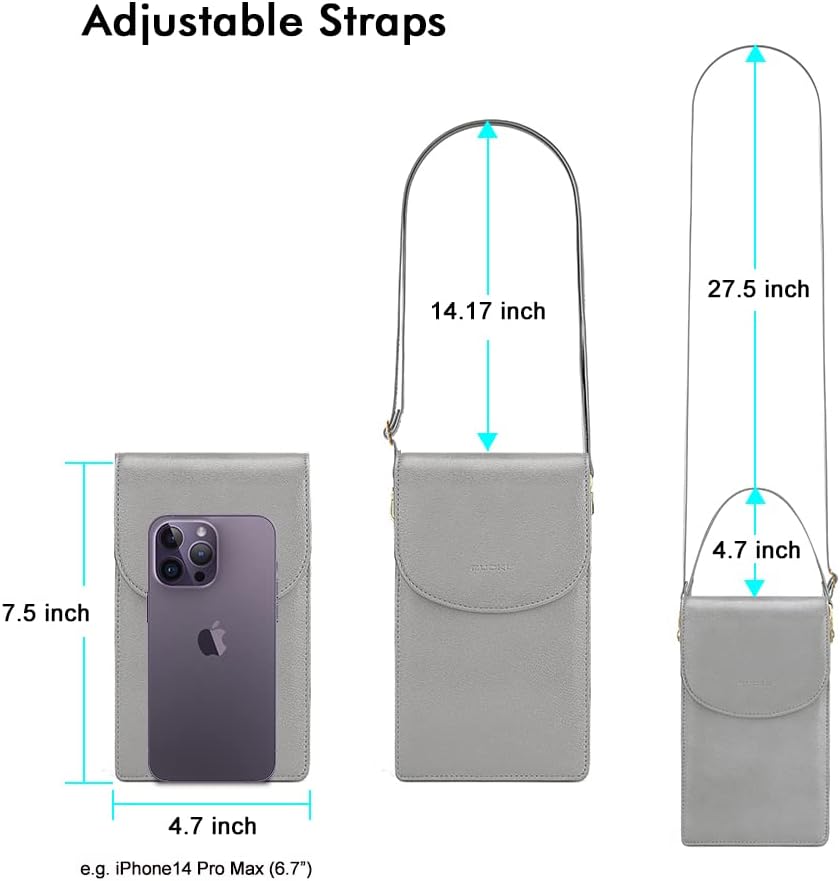 Crossbody Phone Bag for Women, Mini Crossbody Purse, Small Phone Wallet Crossbody with Removable Card Holder