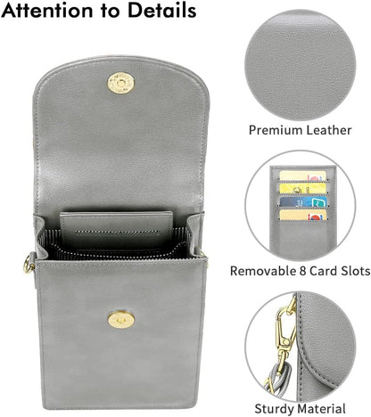 Crossbody Phone Bag for Women, Mini Crossbody Purse, Small Phone Wallet Crossbody with Removable Card Holder