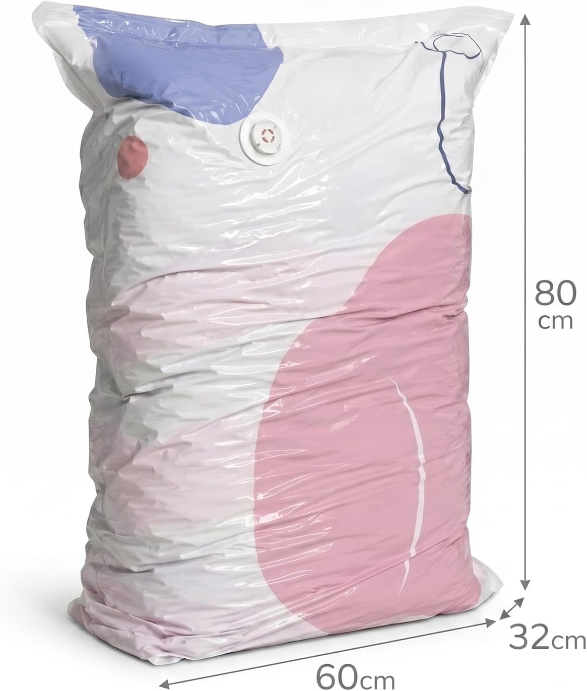 Large Capacity Vacuum Bags No Pump Needed, 3D Vacuum Storage Bags, No Pump Vacuum Storage Bags for Clothes Bedding, Space Saving Compression Bags for Travel Home Organization (3)