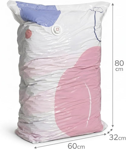 Large Capacity Vacuum Bags No Pump Needed, 3D Vacuum Storage Bags, No Pump Vacuum Storage Bags for Clothes Bedding, Space Saving Compression Bags for Travel Home Organization (3)