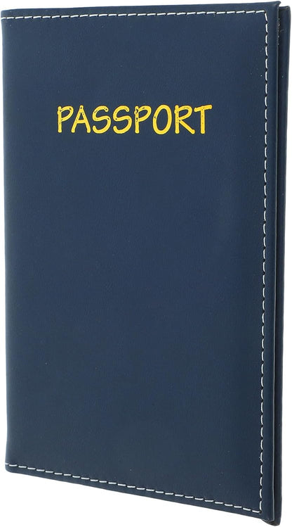 Multifunctional Travel Document Organizer for Passport, Id, Credit Cards, and Tickets Leather Passport Wallet Card Holder Navy Blue