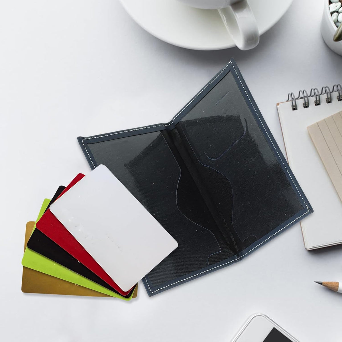 Multifunctional Travel Document Organizer for Passport, Id, Credit Cards, and Tickets Leather Passport Wallet Card Holder Navy Blue