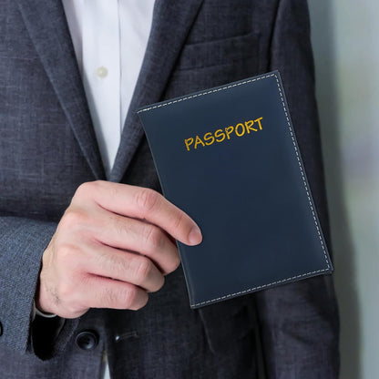 Multifunctional Travel Document Organizer for Passport, Id, Credit Cards, and Tickets Leather Passport Wallet Card Holder Navy Blue