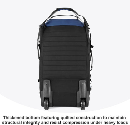 85L 29“ Foldable Rolling Backpack with Wheels, Soft-side Travel Duffle Bag with Separate Shoe Compartment, Full Quilted Bottom, Yellow