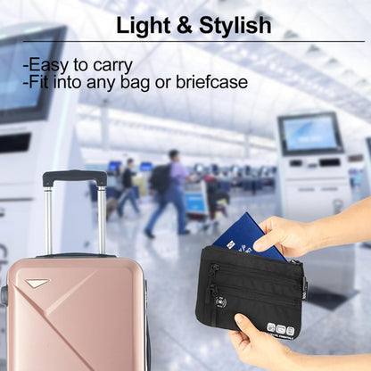 Passport Holder Bag, Travel Wallet for Men Women Family, Passport Pouch, Card Holder Organizer, RFID Blocking, Two-piece Set(Gray)