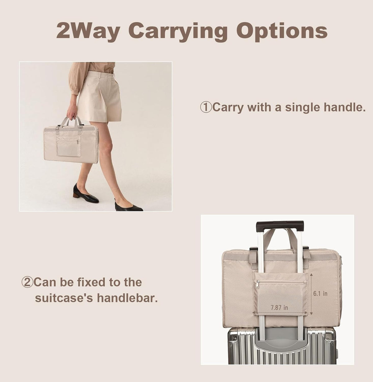 TABITORA Travel Clothes Organizer Portable Hanging Compression Packing Cubes Camp Organizer Travel Cases Suitcase Storage Large Capacity Carry On Closet (Grey)