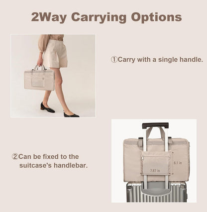 TABITORA Travel Clothes Organizer Portable Hanging Compression Packing Cubes Camp Organizer Travel Cases Suitcase Storage Large Capacity Carry On Closet (Grey)