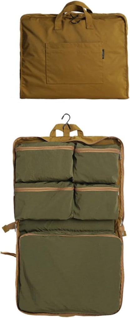 TABITORA Travel Clothes Organizer Portable Hanging Compression Packing Cubes Camp Organizer Travel Cases Suitcase Storage Large Capacity Carry On Closet (Grey)