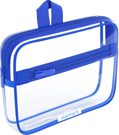TSA Approved Toiletry Bag 3-1-1 Clear Travel Cosmetic Bag with Handle - Quart Size Bag with Zipper - Carry-on Luggage Clear Toiletry Bag for Liquids - Airport Airline TSA Compliant Bag for Man Women
