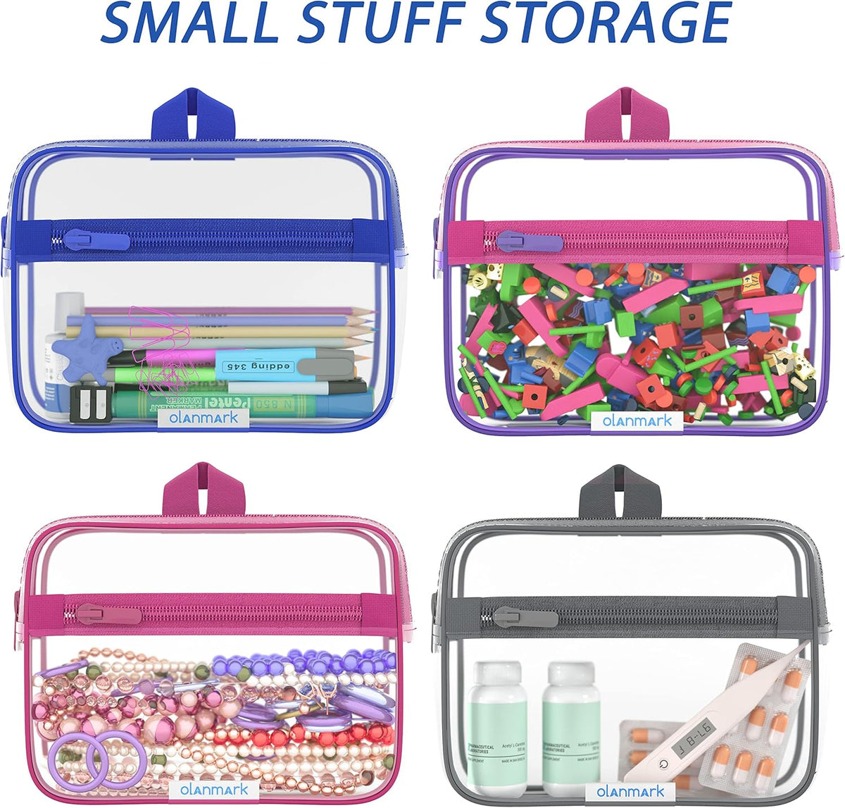 TSA Approved Toiletry Bag 3-1-1 Clear Travel Cosmetic Bag with Handle - Quart Size Bag with Zipper - Carry-on Luggage Clear Toiletry Bag for Liquids - Airport Airline TSA Compliant Bag for Man Women