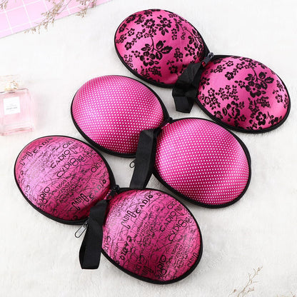 Silicone Bra Case Zippered for Women Travel Organizer Soft Invisible Storage Bag for Women Convenient Portable
