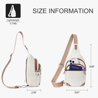 Anti Theft Crossbody Bags for Women Travel Chest Sling Bag Leather RFID Purse Fanny Pack Camel