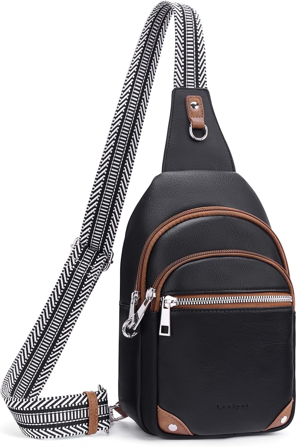 Anti Theft Crossbody Bags for Women Travel Chest Sling Bag Leather RFID Purse Fanny Pack Camel