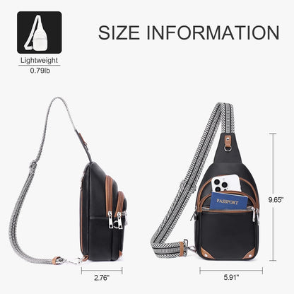 Anti Theft Crossbody Bags for Women Travel Chest Sling Bag Leather RFID Purse Fanny Pack Camel