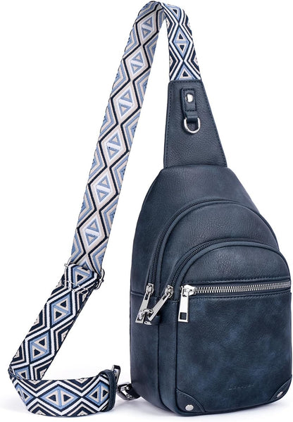 Anti Theft Crossbody Bags for Women Travel Chest Sling Bag Leather RFID Purse Fanny Pack Camel