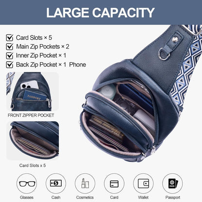 Anti Theft Crossbody Bags for Women Travel Chest Sling Bag Leather RFID Purse Fanny Pack Camel