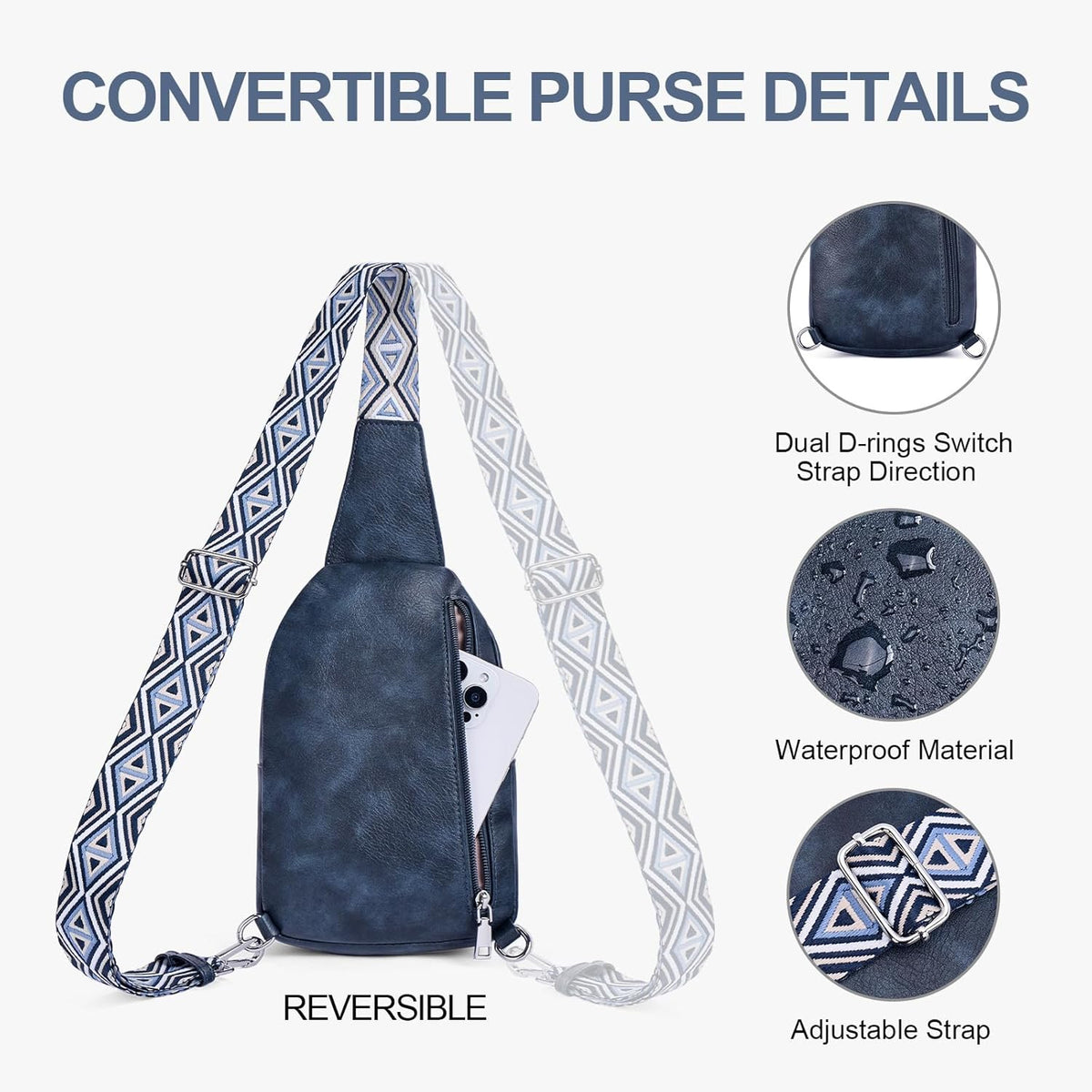 Anti Theft Crossbody Bags for Women Travel Chest Sling Bag Leather RFID Purse Fanny Pack Camel
