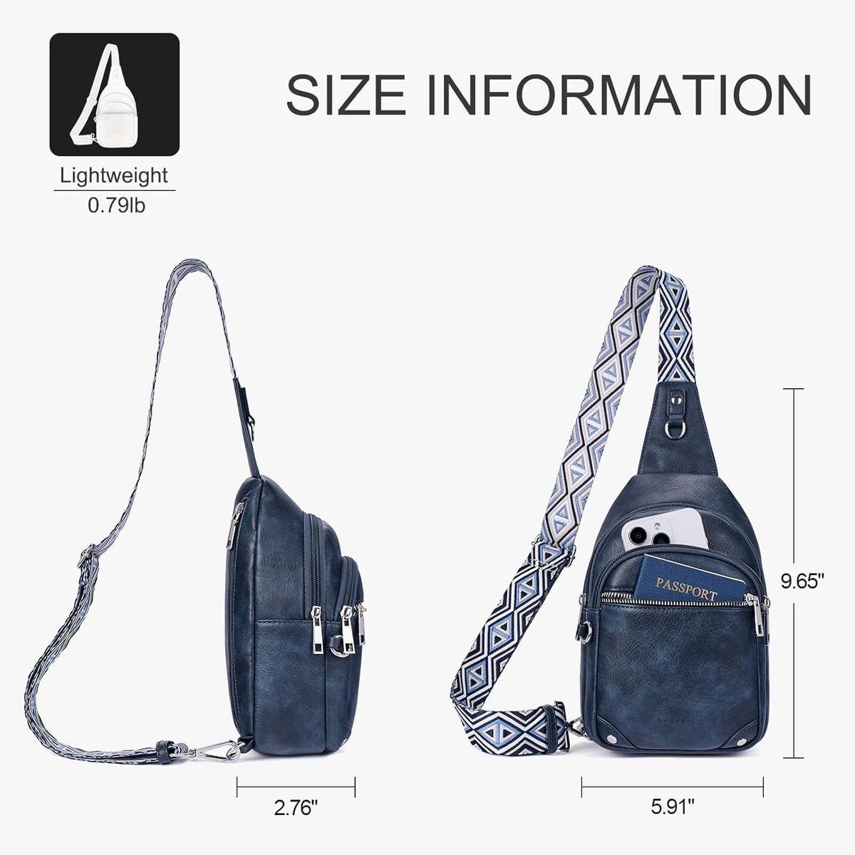 Anti Theft Crossbody Bags for Women Travel Chest Sling Bag Leather RFID Purse Fanny Pack Camel