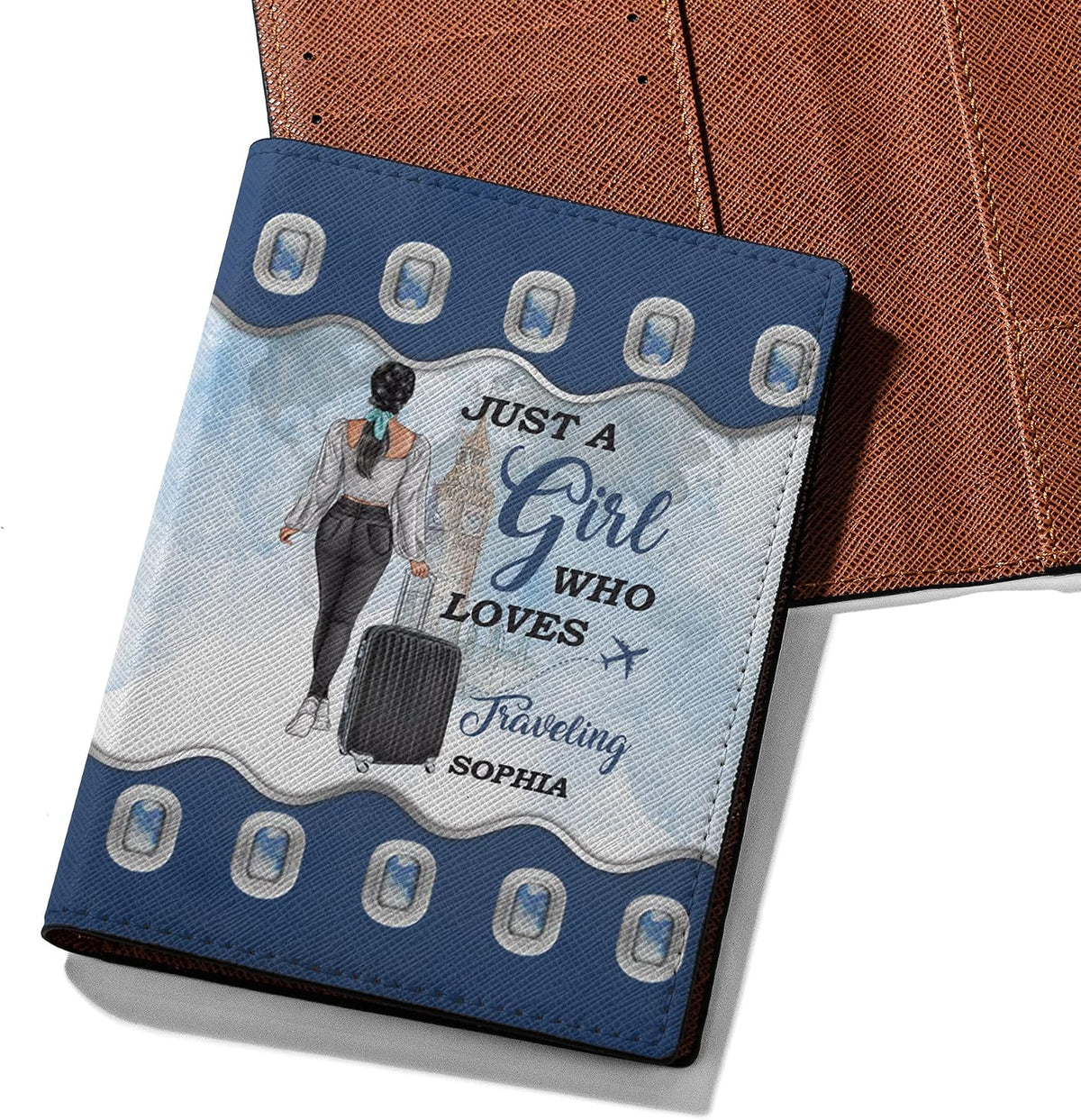 Personalized Name Travel Queen Leather Passport Wallet Fun Unique Gift for Traveler Custom Travel Accessory Passport Holder Gift for Girl Traveling Lover 8