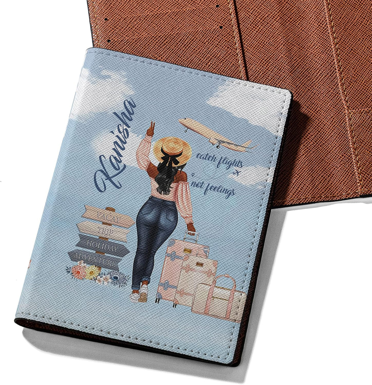 Personalized Name Travel Queen Leather Passport Wallet Fun Unique Gift for Traveler Custom Travel Accessory Passport Holder Gift for Girl Traveling Lover 8