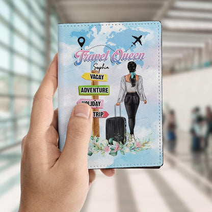 Personalized Name Travel Queen Leather Passport Wallet Fun Unique Gift for Traveler Custom Travel Accessory Passport Holder Gift for Girl Traveling Lover 8