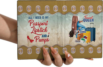 Personalized Name Travel Queen Leather Passport Wallet Fun Unique Gift for Traveler Custom Travel Accessory Passport Holder Gift for Girl Traveling Lover 8