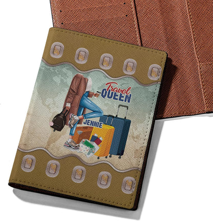 Personalized Name Travel Queen Leather Passport Wallet Fun Unique Gift for Traveler Custom Travel Accessory Passport Holder Gift for Girl Traveling Lover 8