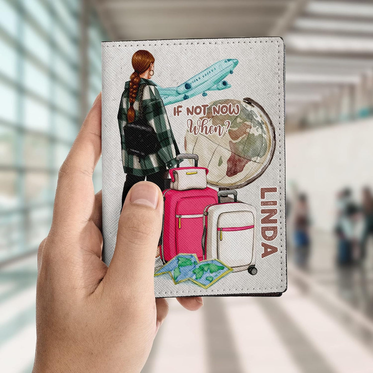 Personalized Name Travel Queen Leather Passport Wallet Fun Unique Gift for Traveler Custom Travel Accessory Passport Holder Gift for Girl Traveling Lover 8