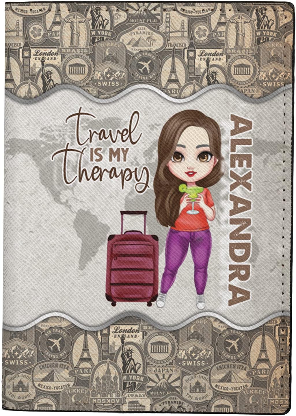 Personalized Name Travel Queen Leather Passport Wallet Fun Unique Gift for Traveler Custom Travel Accessory Passport Holder Gift for Girl Traveling Lover 8