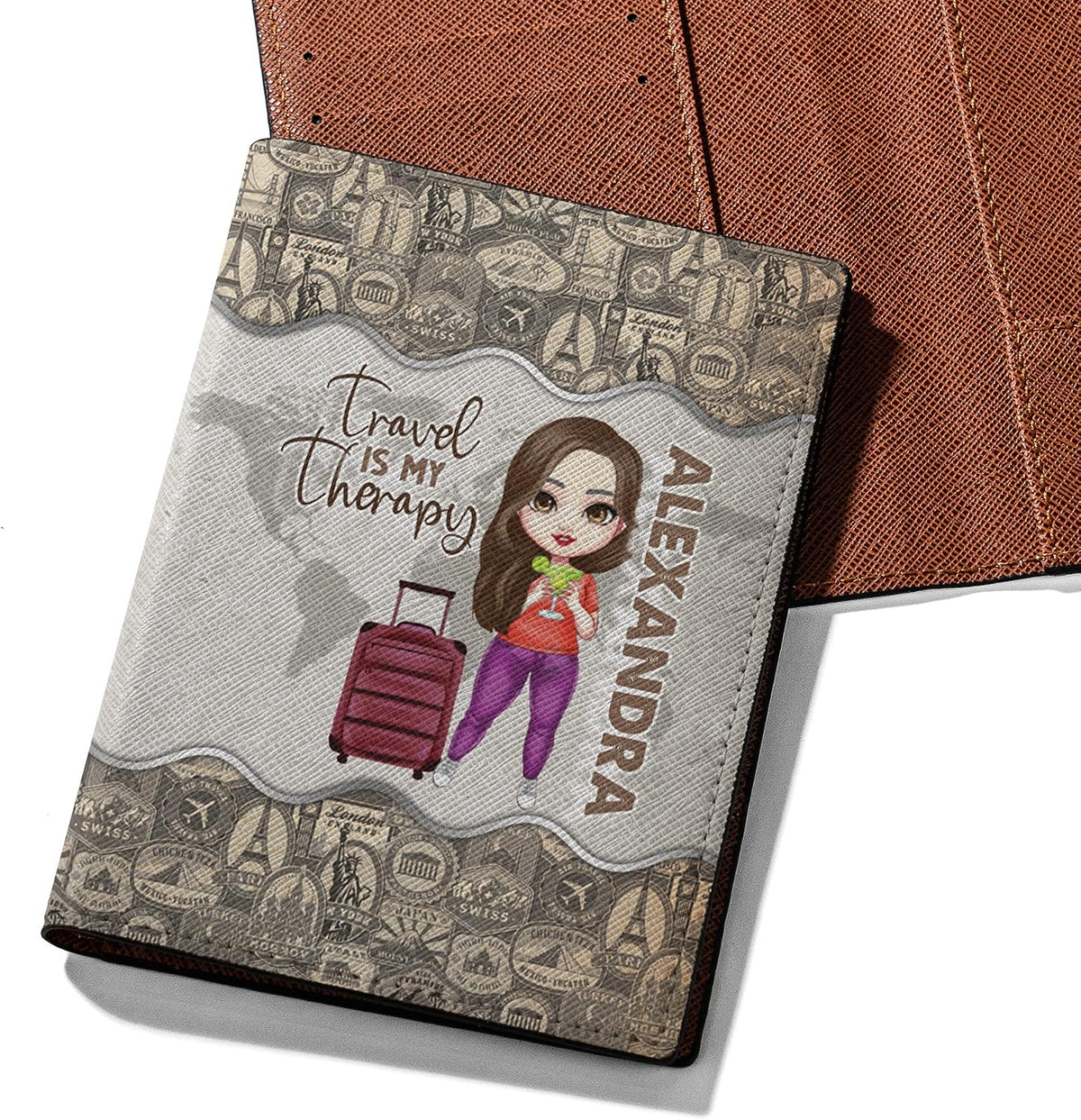Personalized Name Travel Queen Leather Passport Wallet Fun Unique Gift for Traveler Custom Travel Accessory Passport Holder Gift for Girl Traveling Lover 8