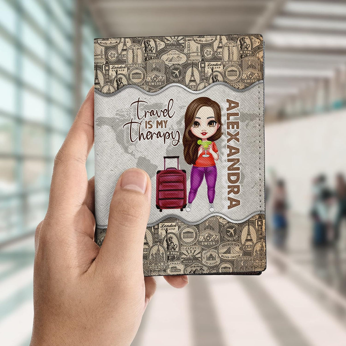 Personalized Name Travel Queen Leather Passport Wallet Fun Unique Gift for Traveler Custom Travel Accessory Passport Holder Gift for Girl Traveling Lover 8