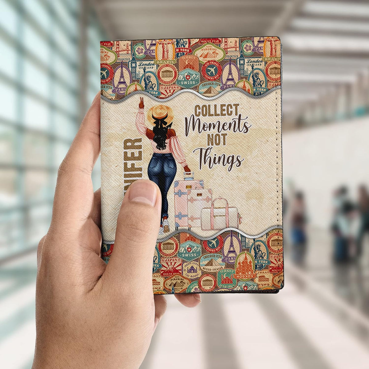 Personalized Name Travel Queen Leather Passport Wallet Fun Unique Gift for Traveler Custom Travel Accessory Passport Holder Gift for Girl Traveling Lover 8